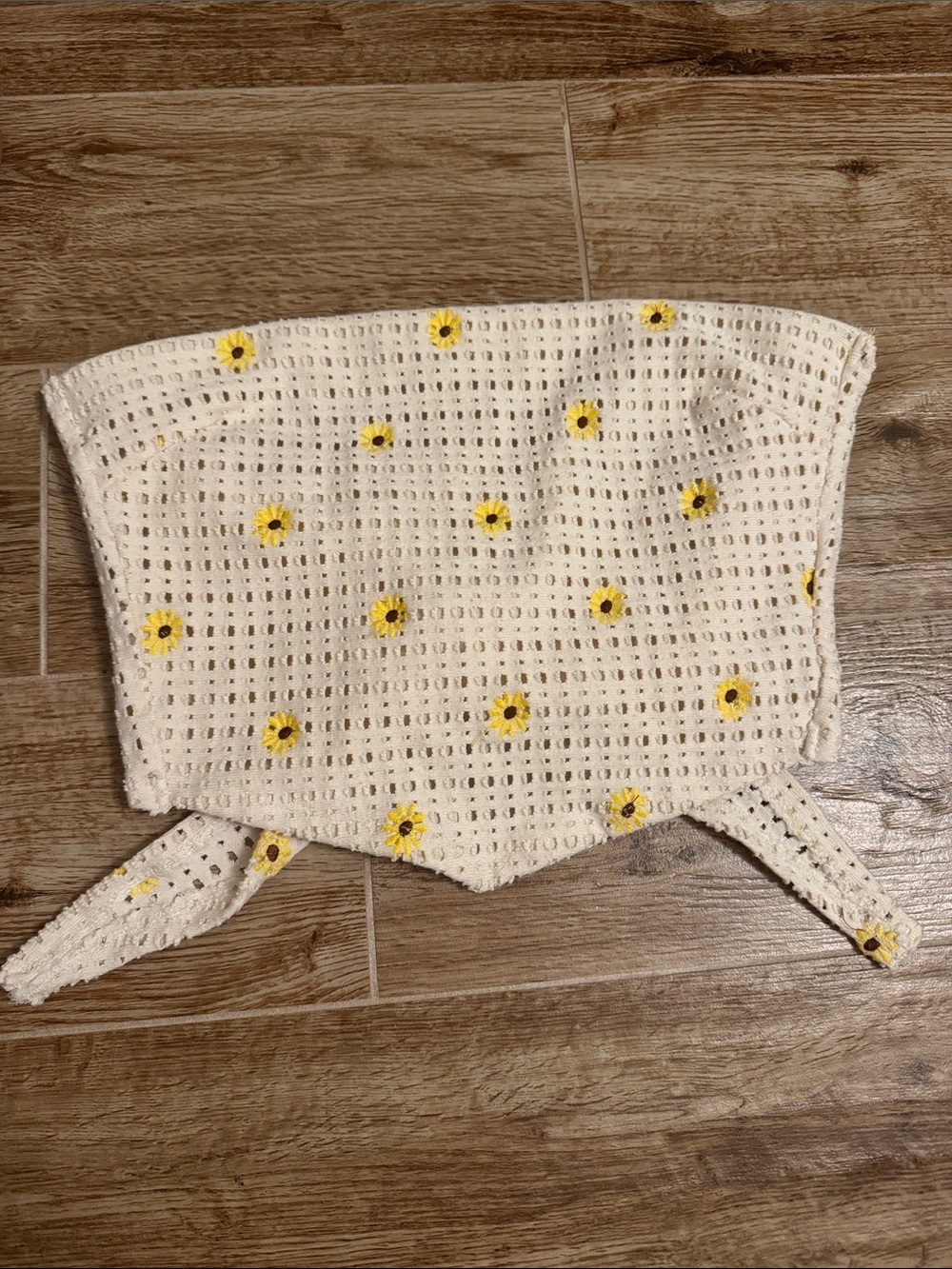 Crochet Sunflower Tube Top- Tie Behind (Scarf Tube Top)